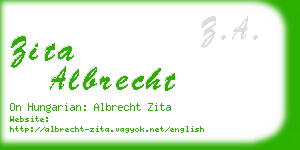 zita albrecht business card